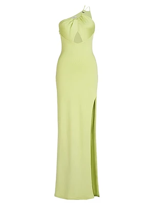 Sage Drawstring Cut-Out Gown