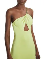 Sage Drawstring Cut-Out Gown