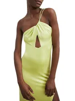 Sage Drawstring Cut-Out Gown