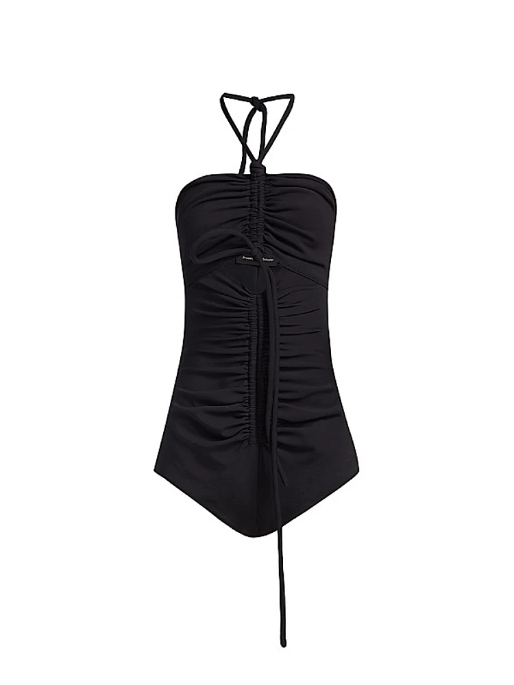 Ruched Halter Bodysuit