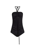 Ruched Halter Bodysuit