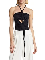 Ruched Halter Bodysuit