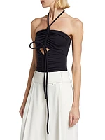 Ruched Halter Bodysuit