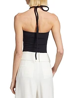 Ruched Halter Bodysuit