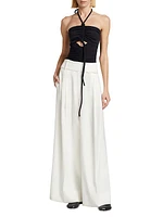 Ruched Halter Bodysuit