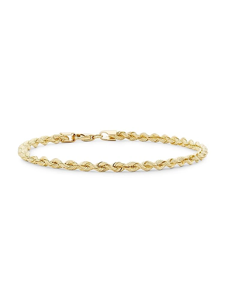 14K Yellow Gold Rope Chain Bracelet