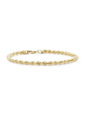 14K Yellow Gold Rope Chain Bracelet