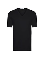 Solid Cotton V-Neck T-Shirt