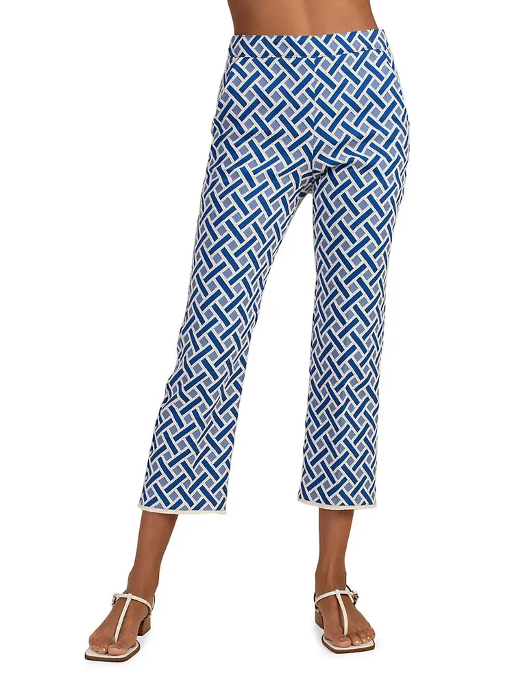 Fringe Jacquard Cropped Pants