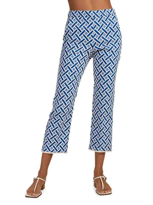 Fringe Jacquard Cropped Pants