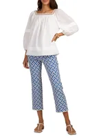 Fringe Jacquard Cropped Pants