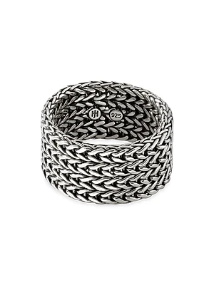 Indonesia Rata Chain Sterling Silver Band Ring