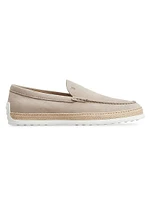 Pantofola Leather & Raffia Loafers