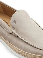 Pantofola Leather & Raffia Loafers