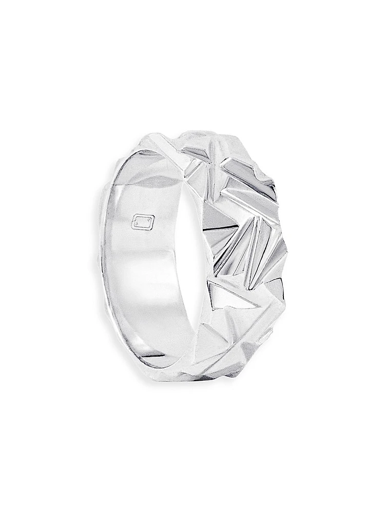 Unisex MIRROR Sterling Silver Macro Ring