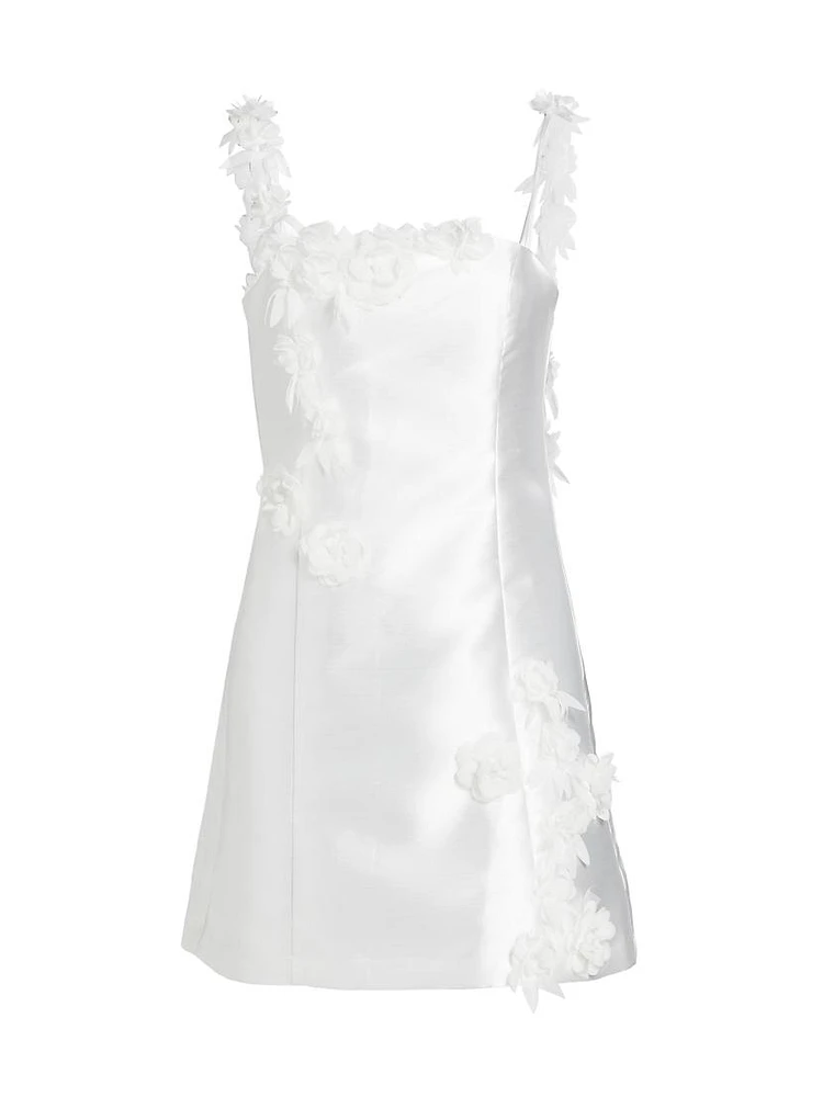 Stevie Flower Appliqué Minidress
