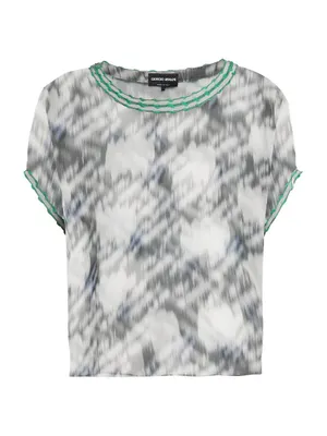 Printed Sheer Chiffon Top