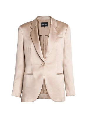 Silk One-Button Jacket