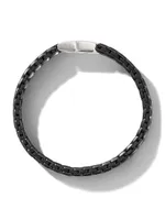 Chevron Woven Bracelet Black Titanium and Nylon, 9mm