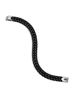 Chevron Woven Bracelet Black Titanium and Nylon, 9mm