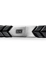 Chevron Woven Bracelet Black Titanium and Nylon, 9mm