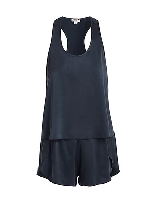 Washable Silk Tulip-Back Pajama Set