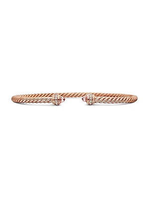 Cablespira® Color Bracelet 18K Rose Gold with Morganite and Pavé Diamonds