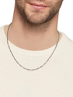Open Station Box Chain Necklace in Sterling Silver, 3mm