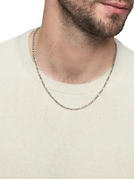Open Station Box Chain Necklace in Sterling Silver, 3mm