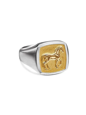 Petrvs Horse Pinky Ring Sterling Silver