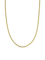 Box Chain Necklace Brushed 18K Yellow Gold