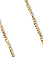 Box Chain Necklace Brushed 18K Yellow Gold