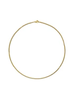 Box Chain Necklace Brushed 18K Yellow Gold