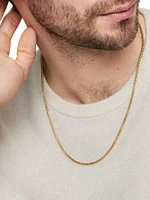 Box Chain Necklace Brushed 18K Yellow Gold