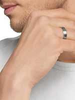 Beveled Band Ring Grey Titanium, 6mm