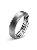 Beveled Band Ring Grey Titanium, 6mm
