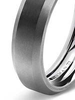 Beveled Band Ring Grey Titanium, 6mm