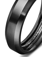 Beveled Band Ring Black Titanium, 6mm