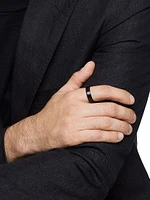 Beveled Band Ring Black Titanium, 6mm