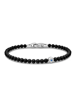 Spiritual Beads Evil Eye Bracelet Sterling Silver