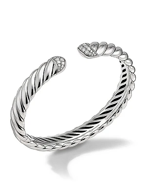 Sculpted Cable Cuff Bracelet in Sterling Silver