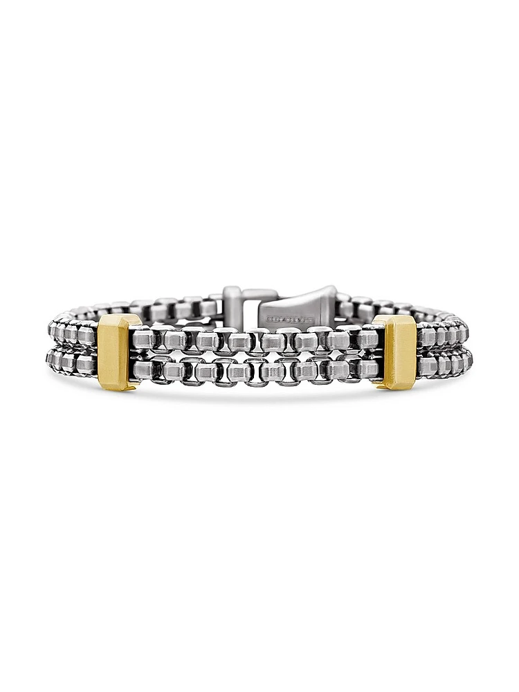 Double Box Chain Bracelet Sterling Silver