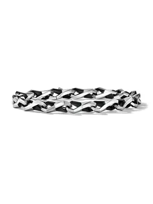 Faceted Link Bracelet in Sterling Silver, 9mm