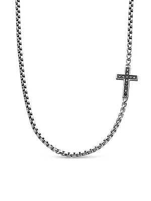 Streamline® Cross Station Necklace with Pavé Black Diamonds