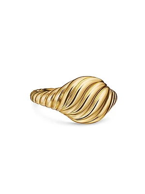 Sculpted Cable Pinky Ring 18K Yellow Gold