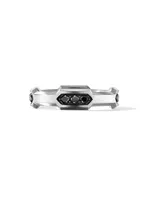 Hex Station Band Ring with Pavé Black Diamonds