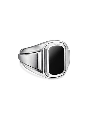 Deco Signet Ring Sterling Silver