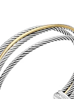 Crossover Three Row Cuff Bracelet 18K Yellow Gold