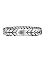 Chevron Woven Bracelet with Pavé Black Diamonds