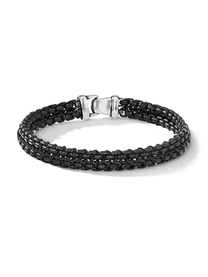 Woven Box Chain Bracelet Sterling Silver